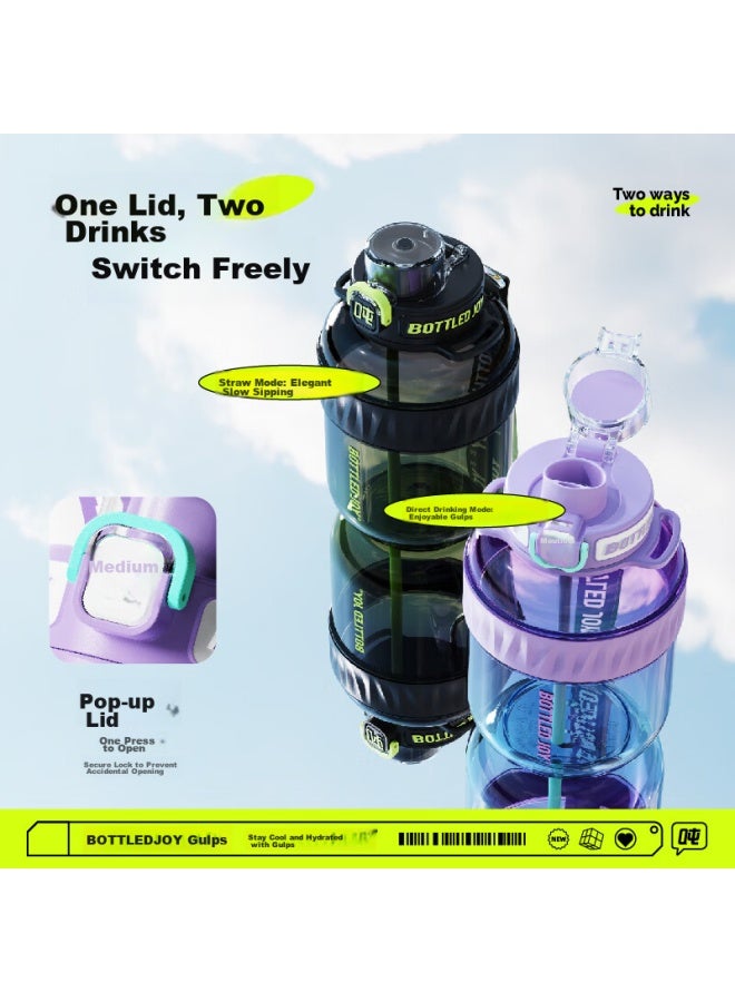 Bottled Joy Large Capacity Sports Water Bottle Cool Tuntun Water Bottle For Men And Women, Plastic Cup For College Students - Image 3