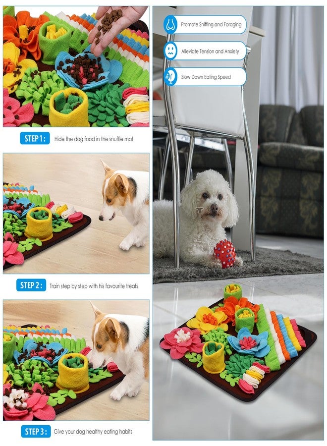 امير سجادة شم للكلاب من أمير، سجادة شم لتشجيع مهارات البحث عن الطعام الطبيعية، وتناول الطعام ببطء، وتخفيف التوتر والتدريب، سجادة شم صغيرة للكلاب، ألعاب ألغاز للكلاب، بني 15 بوصة - Image 4