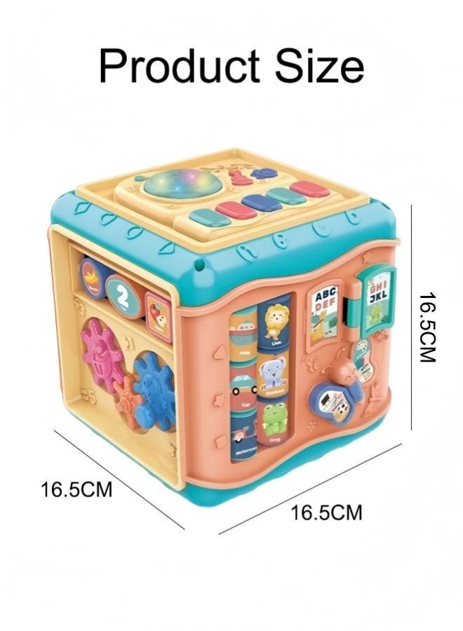 Baby Toy Activity Cube,Detachable Panel,Early Education Cognitive Grasping Sorter,Baby Educational Toys,Baby Activity Center Shape Sorter,Blue - Image 2