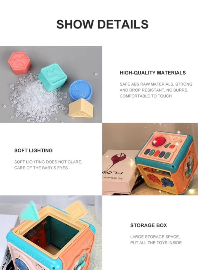 Baby Toy Activity Cube,Detachable Panel,Early Education Cognitive Grasping Sorter,Baby Educational Toys,Baby Activity Center Shape Sorter,Blue - Image 5