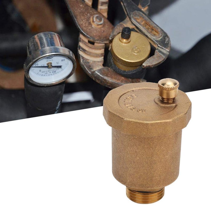 Generic Acogedor Automatic Air Vent Valve, G1/2" Male Thread Air Vent Exhaust Valve, Brass Automatic One-Way Air Vent Valve, Brass  - Image 1