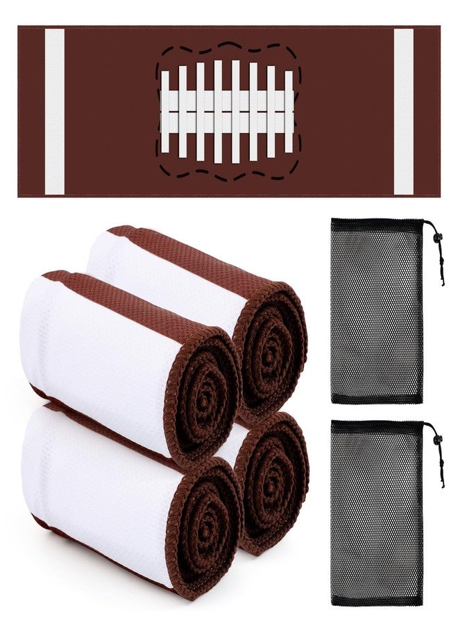 YLOLUL 4 Pcs Football Towels Soccer Chilly Towel for Neck and Face 40"x12" Cooling Ice Towel with Bags for Baseball Basketball Sport Team Gift Party Favors - Image 1