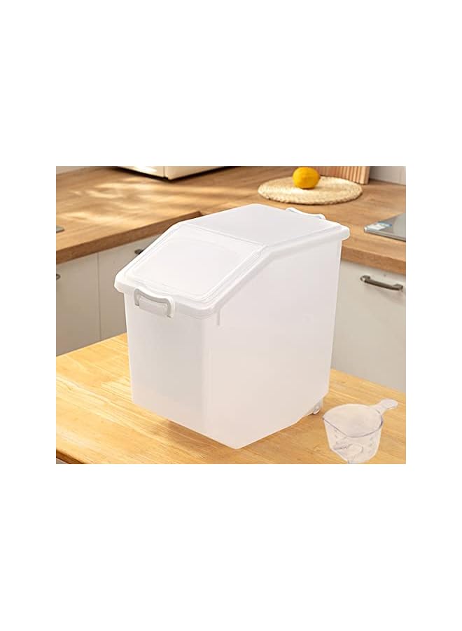 IAF Rice Storage Container 15 Kg Capacity - Food Storage Container with Lid, BPA Free Plastic Large Cereal Sotrage Box, Kitchen Multifunctional Container with Measuring Cup - Image 2