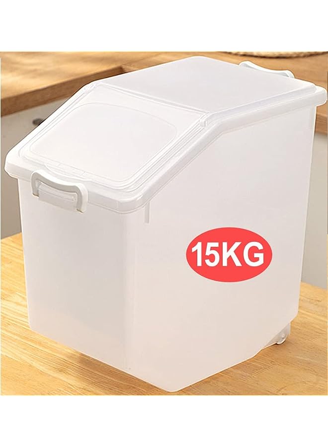 IAF Rice Storage Container 15 Kg Capacity - Food Storage Container with Lid, BPA Free Plastic Large Cereal Sotrage Box, Kitchen Multifunctional Container with Measuring Cup - Image 3