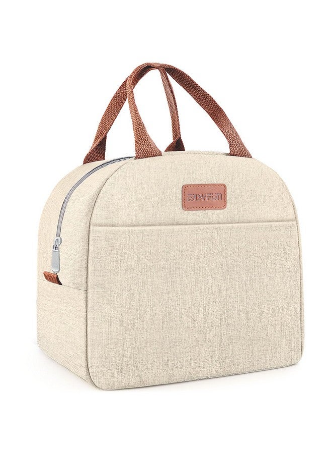 Easyfun Lunch Bag for Women & Men Adult Insulated Lunch Box, Small Leakproof Cooler Food Lunch Containers Reusable High Capacity Lunch Tote Bags for Work, Travel, Outdoor (Beige) - Image 1