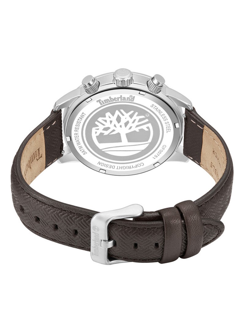 Timberland Men Raynham Blue Dial Leather Strap Multifunction Watch for Men, 44mm - Image 3