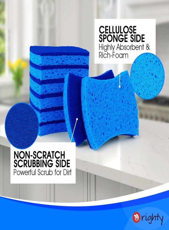 Orighty Non-Scratch Cellulose Scrub Sponges 24 Pack, Kitchen Sponges for Kitchen, Bathroom, and Household, Dual Side Sponge for Dishes, Non-Scratch Sponge Safe on Non-Stick Cookware, Car and More - Image 4