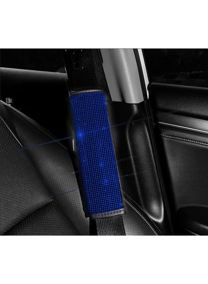 Bling Rhinestone Car Seat Belt Covers, Universal Diamond Seat Belt Shoulder Pads for Women, Crystal Safety Belt Protector, Car Interior Accessories