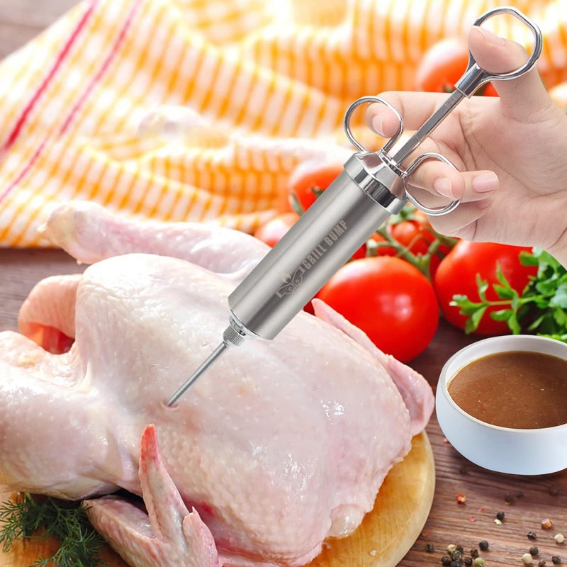 Grill Bump Meat Injector Syringe Kit for Smoker with 3 Flavor Food Injector Syringe Meat Needles, Injection Marinades Brine for Meat, Turkey; 2-oz, Including Paper and E-Book (PDF) User Manual - Image 5