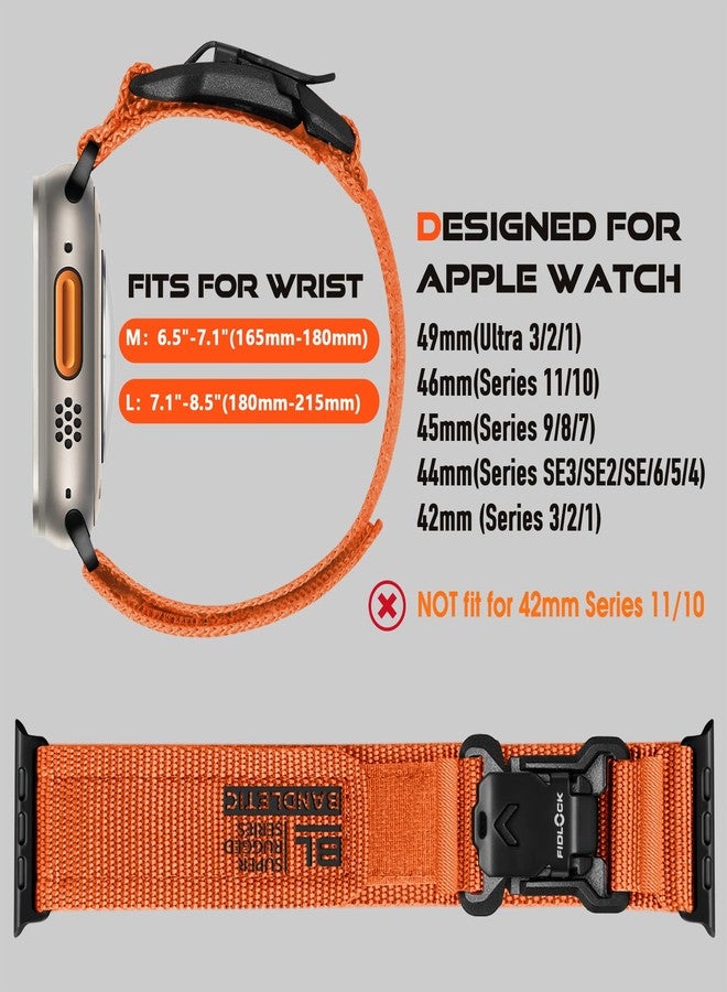 Bandletic سوار Bandletic متوافق مع ساعة Apple Watch Ultra/Ultra 2، متوفر بأحجام 49 مم، 45 مم، 46 مم، 44 مم، و42 مم (3، 2، 1)، مصنوع من النايلون الناعم والمتين، مناسب للرياضة، مزود بإبزيم مغناطيسي، متوافق مع ساعات iWatch Series SE، 10، 9، 8، 7، 6، 5، 4، 3، 2، 1 - Image 2