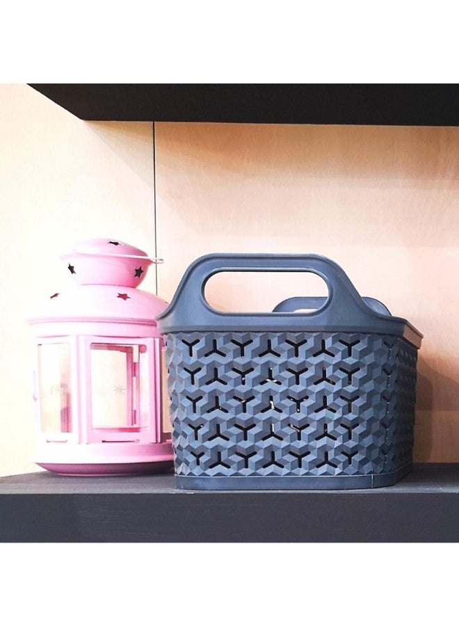 ستراتا أوربان سلة تخزين مستطيلة مع غطاء رمادي فحمي 16.5 x 16.5 x 24 سم XW122-CHA-EX - Image 2