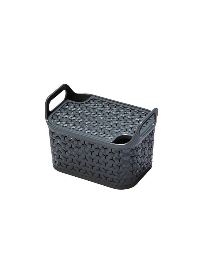 ستراتا أوربان سلة تخزين مستطيلة مع غطاء رمادي فحمي 16.5 x 16.5 x 24 سم XW122-CHA-EX - Image 1