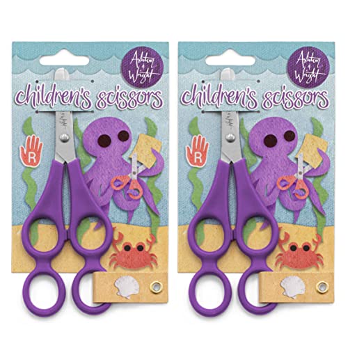 Ashton and Wright - Children's Double Hole Training Scissors - Purple - Right Handed - Pack of 2 - Image 1