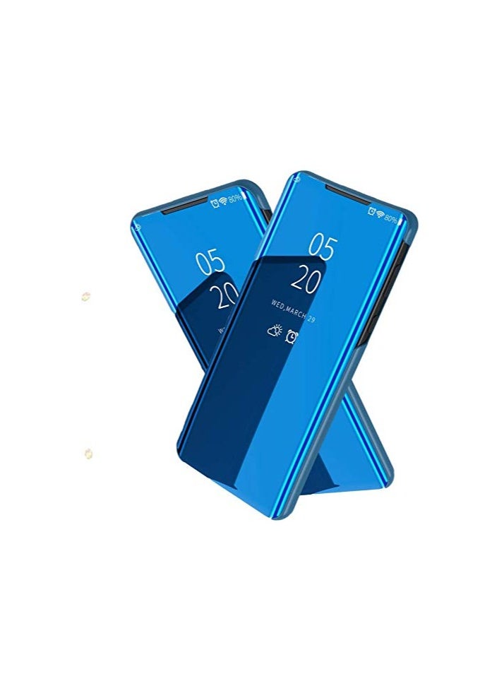 Generic - For Samsung Galaxy Note 8 Clear View Flip Case , Without Sensor , Stand Watching Position , Mirror Full Protection Cover Compatible With Samsung Galaxy Note 8 (6.3’) (Blue) - Image 1