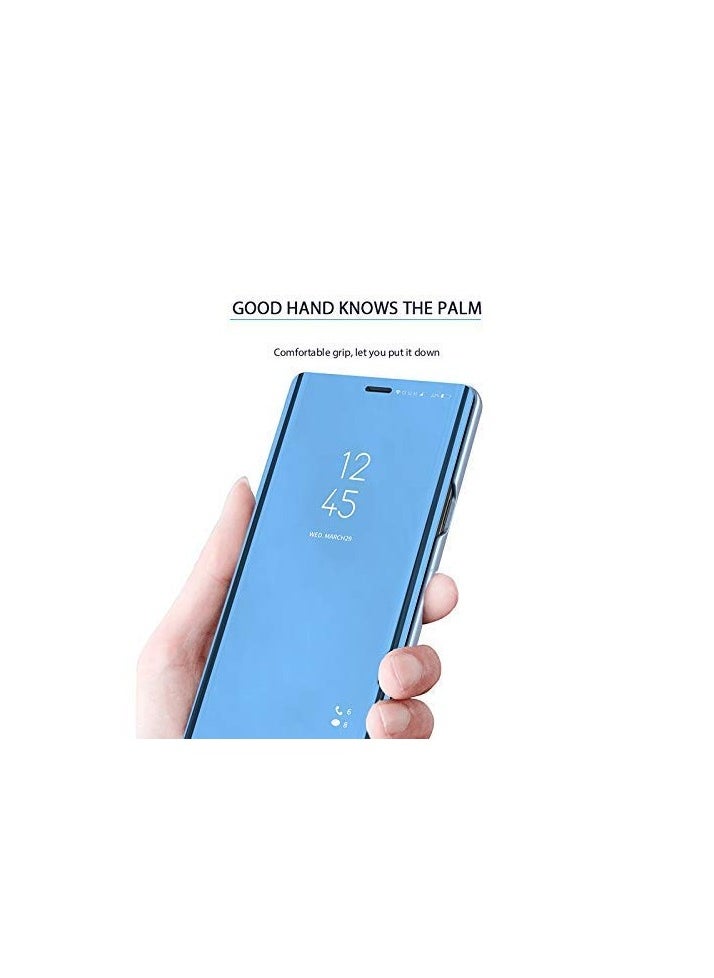 Generic - For Samsung Galaxy Note 8 Clear View Flip Case , Without Sensor , Stand Watching Position , Mirror Full Protection Cover Compatible With Samsung Galaxy Note 8 (6.3’) (Blue) - Image 1