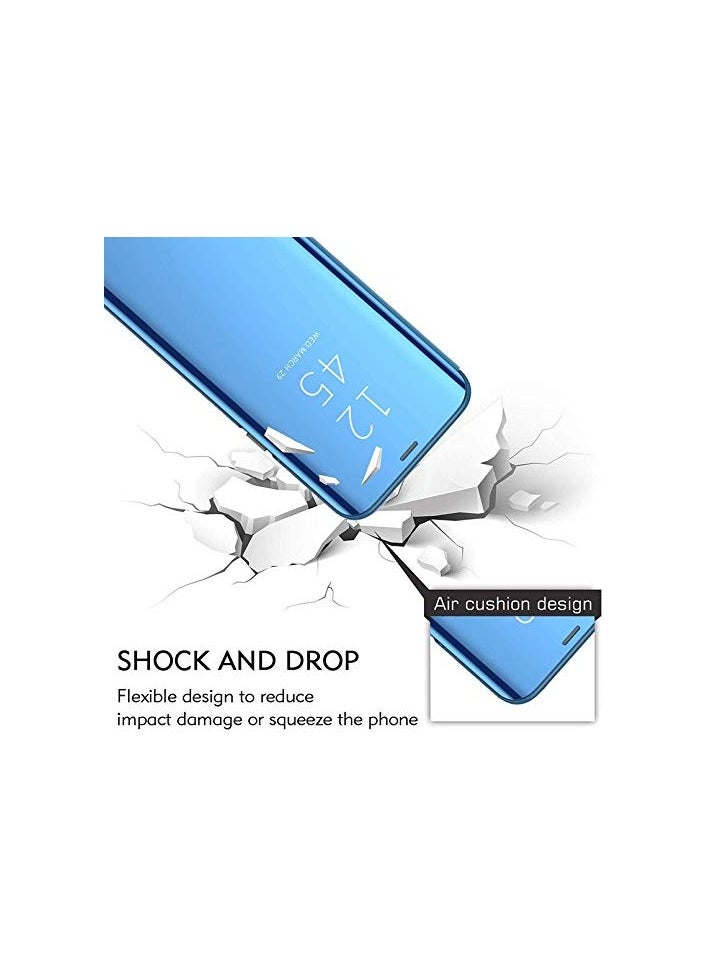 Generic - For Samsung Galaxy Note 8 Clear View Flip Case , Without Sensor , Stand Watching Position , Mirror Full Protection Cover Compatible With Samsung Galaxy Note 8 (6.3’) (Blue) - Image 1
