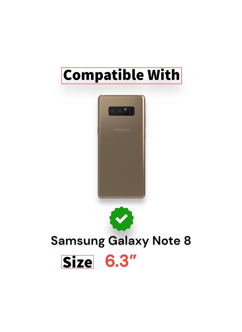 Generic - For Samsung Galaxy Note 8 Clear View Flip Case , Without Sensor , Stand Watching Position , Mirror Full Protection Cover Compatible With Samsung Galaxy Note 8 (6.3’) (Blue) - Image 1