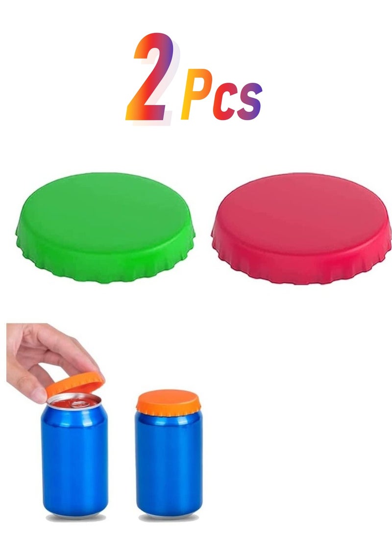 Silicone Can Lids Soda Or Beverage Lid Cover Protector Reusable Covers Cap Saver Stopper Cans Mark Fits Standard Redgreen  - Image 1