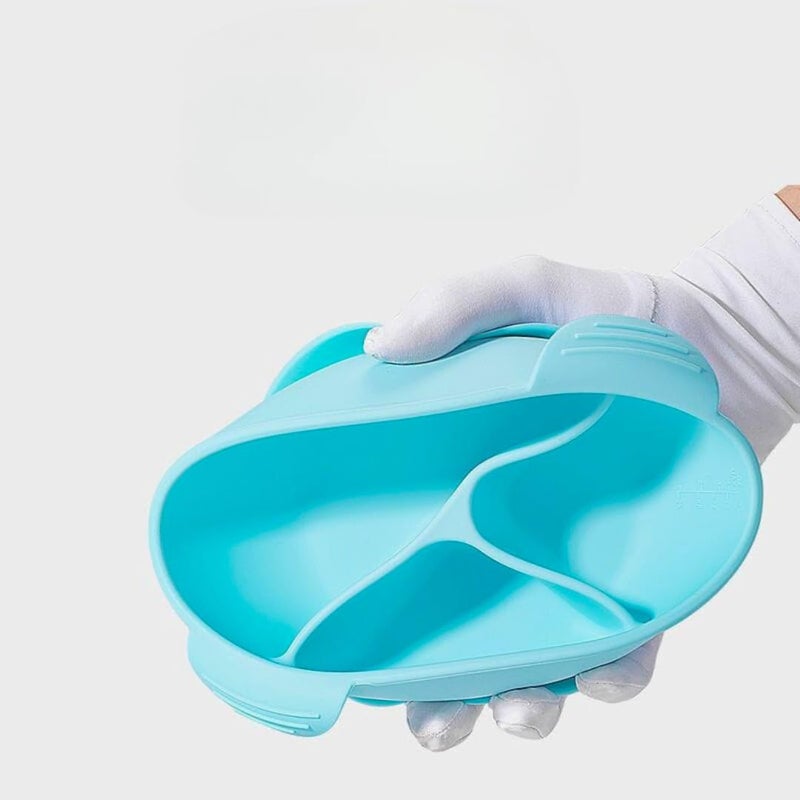 Elegant Bowl With Cover And Straw BPA Free Plate Mat With Three Separated Compartments Suction Base Non Toxic Lightweight Easy To Clean Durable Multipurpose Reusable Bowl For Daily Use (Mint Green) - Image 5