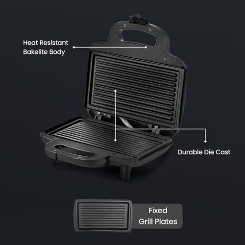 Elina Breakfast Combo EHA-CBFK1, Electric Multi Kettle 1.25L, Sandwich Griller, Wireless Electric Chopper - Image 3