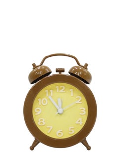 BABAZAM Double Twin Bell Alarm Clocks Retro Wind Up Battery Powered Simple Design for Home Office Students Kids Bedroom Brown  - Image 2