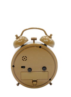 BABAZAM Double Twin Bell Alarm Clocks Retro Wind Up Battery Powered Simple Design for Home Office Students Kids Bedroom Brown  - Image 3