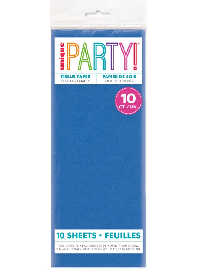 Unique 10 Royal Blue Tissue Sheets - Image 2