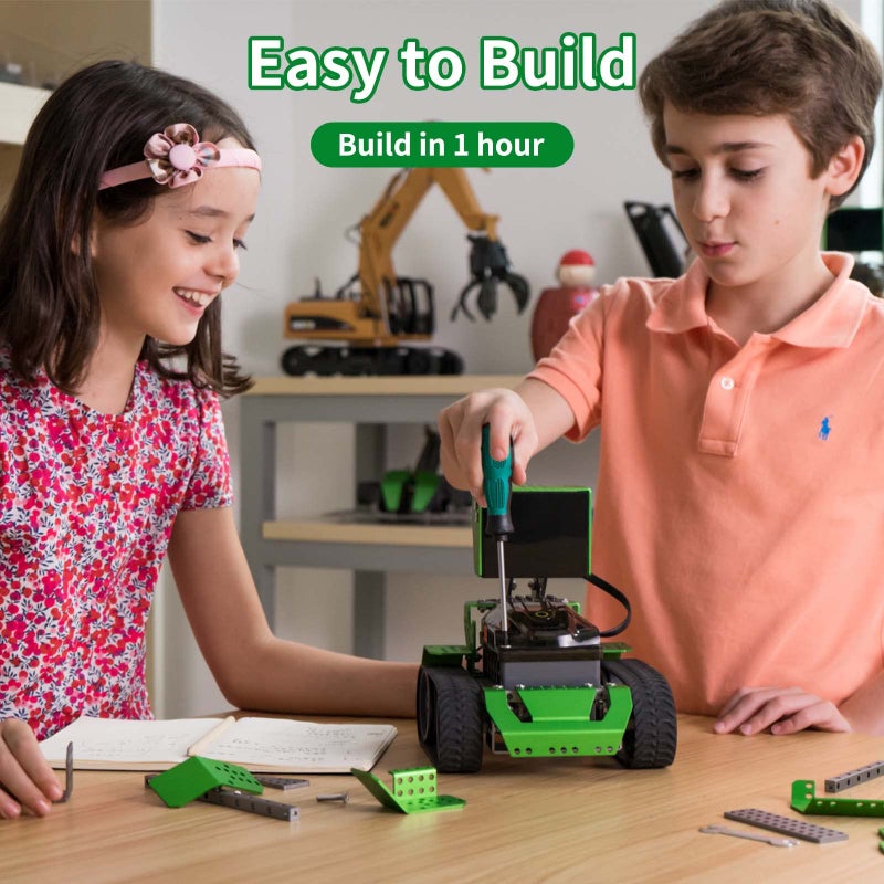Robobloq Qoopers 6 in 1 Programming Robot Building Kit with Remote Control, LED Martrix, Ultrasonic Sensor etc. for Scratch Arduino Python Learning, Coding Toy for Kids