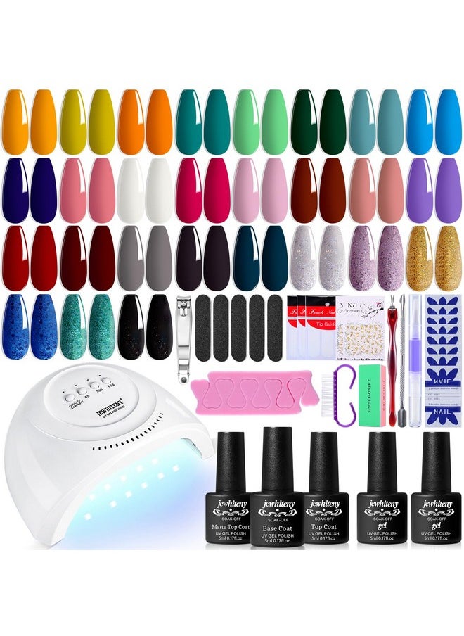 JEWHITENY 27 Colors Gel Nail Polish Kit with U V Light, U V LED Nail Dryer Lamp Curing Gel Nail Polish Set Popular Gel Nail Polish Set DIY at Home, Nail Manicure Tools  - Image 1