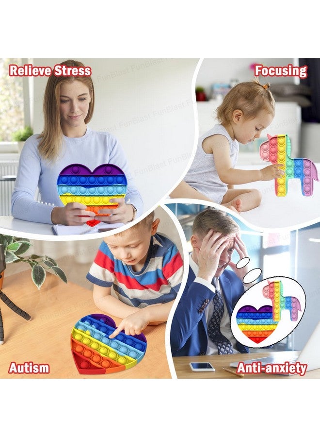فنبلاست لعبة Pop It من FunBlast، لعبة Pop It للأطفال، لعبة Pop It، ألعاب Pop It للأطفال، لعبة Pop It Fidget، لعبة Pop It Big، لعبة Pop It للبنات، لعبة Pop It للأولاد، لعبة Pop It على شكل وحيد القرن، ألعاب تخفيف التوتر (عبوة من قطعتين) - Image 5