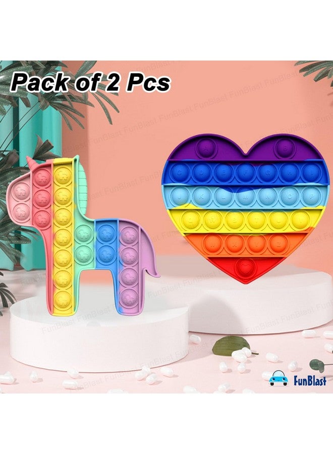 فنبلاست لعبة Pop It من FunBlast، لعبة Pop It للأطفال، لعبة Pop It، ألعاب Pop It للأطفال، لعبة Pop It Fidget، لعبة Pop It Big، لعبة Pop It للبنات، لعبة Pop It للأولاد، لعبة Pop It على شكل وحيد القرن، ألعاب تخفيف التوتر (عبوة من قطعتين) - Image 4