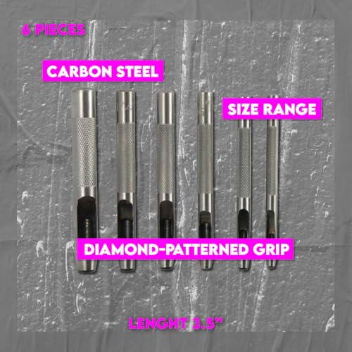 SE 790LP Leather Punch Set - Hollow, 6 Pc - Image 5