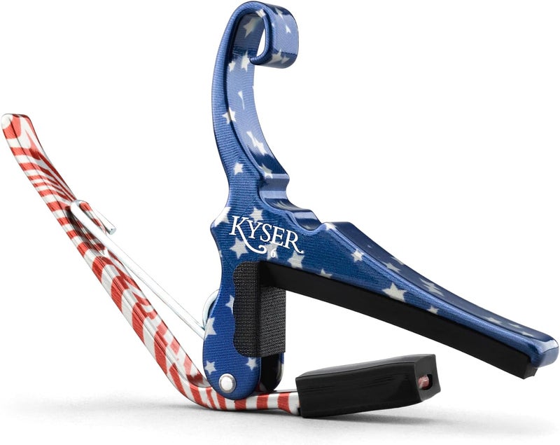 Kyser Musical Products Quick-Change Guitar Capo, KG6STARA, Stars & Stripes - For 6-String Acoustic Guitars, Made in USA, Quality, Strong, Lightweight, Quick & Easy, Innovative, Perfect Fit - Image 1