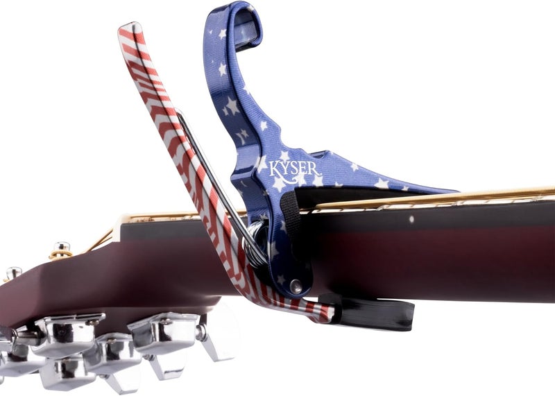 Kyser Musical Products Quick-Change Guitar Capo, KG6STARA, Stars & Stripes - For 6-String Acoustic Guitars, Made in USA, Quality, Strong, Lightweight, Quick & Easy, Innovative, Perfect Fit - Image 3