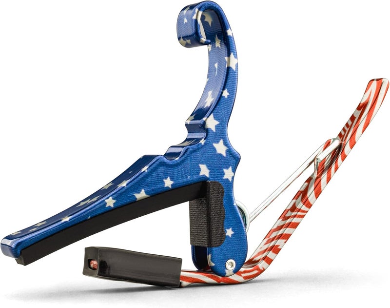 Kyser Musical Products Quick-Change Guitar Capo, KG6STARA, Stars & Stripes - For 6-String Acoustic Guitars, Made in USA, Quality, Strong, Lightweight, Quick & Easy, Innovative, Perfect Fit - Image 2