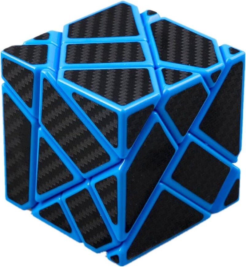 CuberSpeed Cuberspeed Ghost 3x3 Blue Magic Cube 3x3 Ghost 3x3x3 Speed Cube with Black Carbon Fiber Stickers  - Image 1