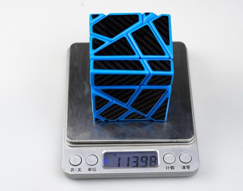 CuberSpeed Cuberspeed Ghost 3x3 Blue Magic Cube 3x3 Ghost 3x3x3 Speed Cube with Black Carbon Fiber Stickers  - Image 4