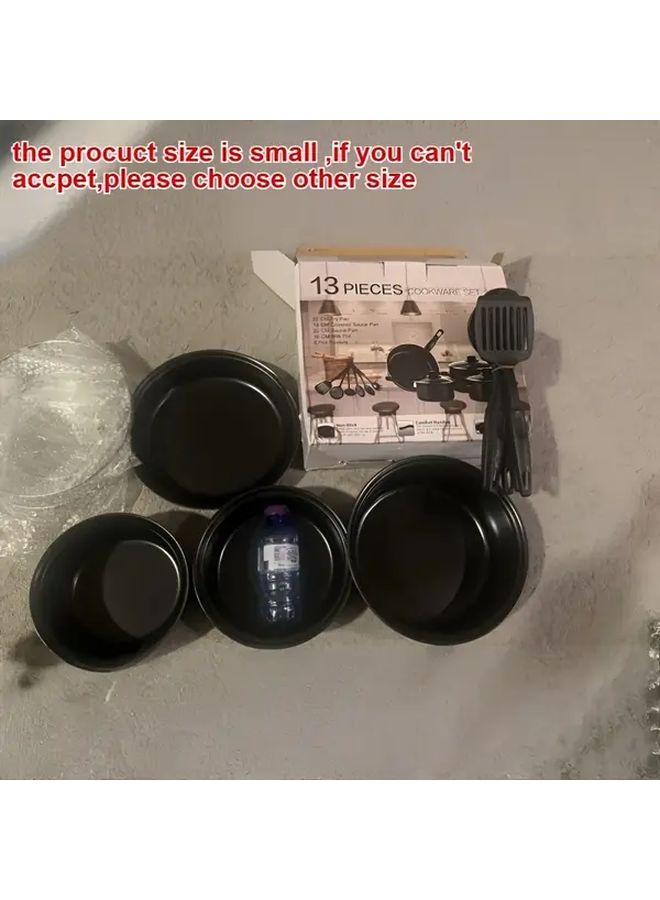 13 Piece Non Stick Cookware Set Frying Pan Milk Pot Soup Pot - Image 2