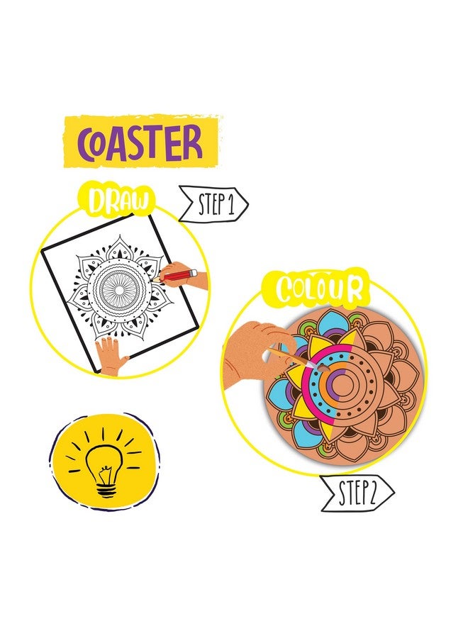 Lighthouse طقم صنع الأكواب من LIGHTHOUSE، أكواب DIY، مجموعة حرفية من 4 أكواب للأطفال من 7 سنوات فما فوق، طقم فن الماندالا مع مجموعة الرسم للأطفال - هدايا للفتيات، طقم DIY للأطفال - Image 3