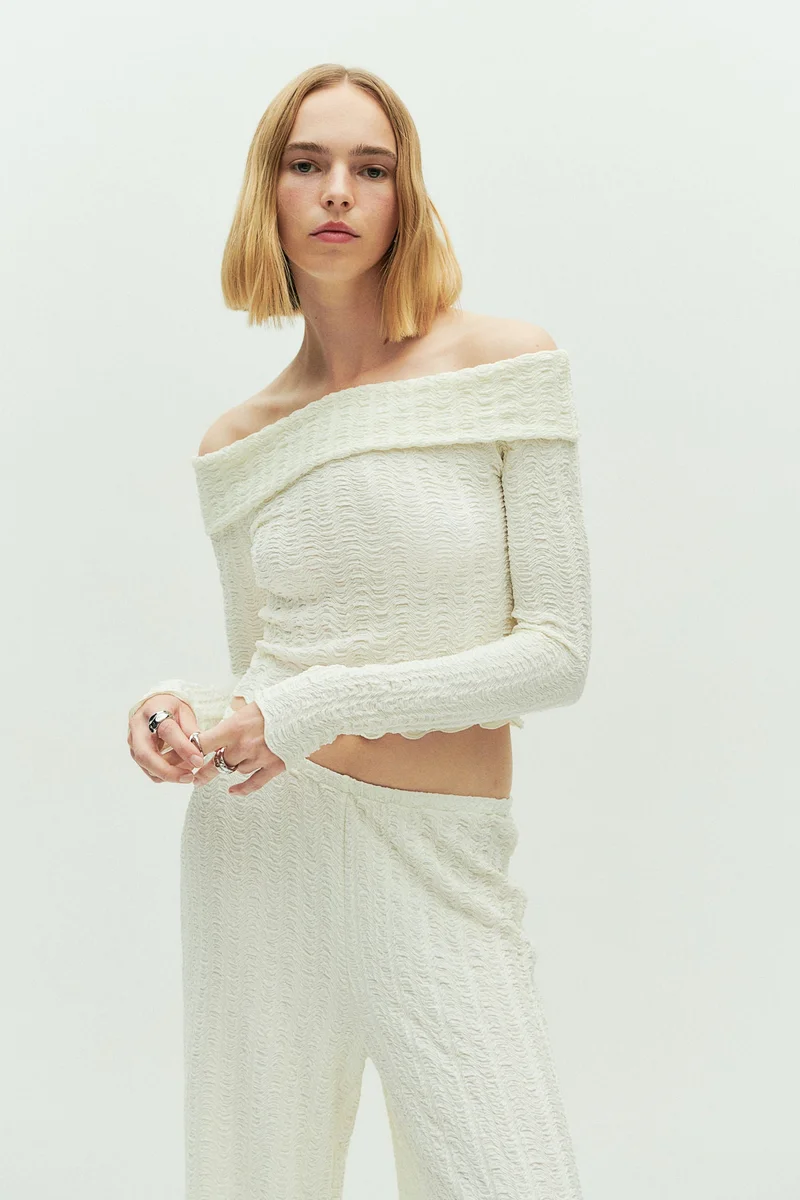 H&M Textured off-the-shoulder top