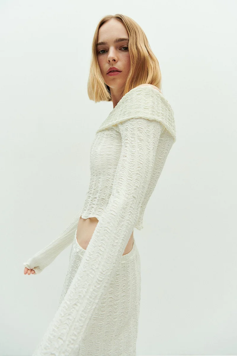 H&M Textured off-the-shoulder top