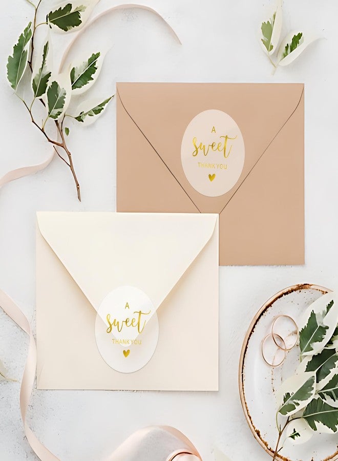 joycraft 2 Inch Sweet Thank You Stickers, 120Pcs Clear Gold Foil Envelope Seals, Party Favor Labels, Round Gift Stickers for Wedding, Birthday, Baby Shower - Image 5