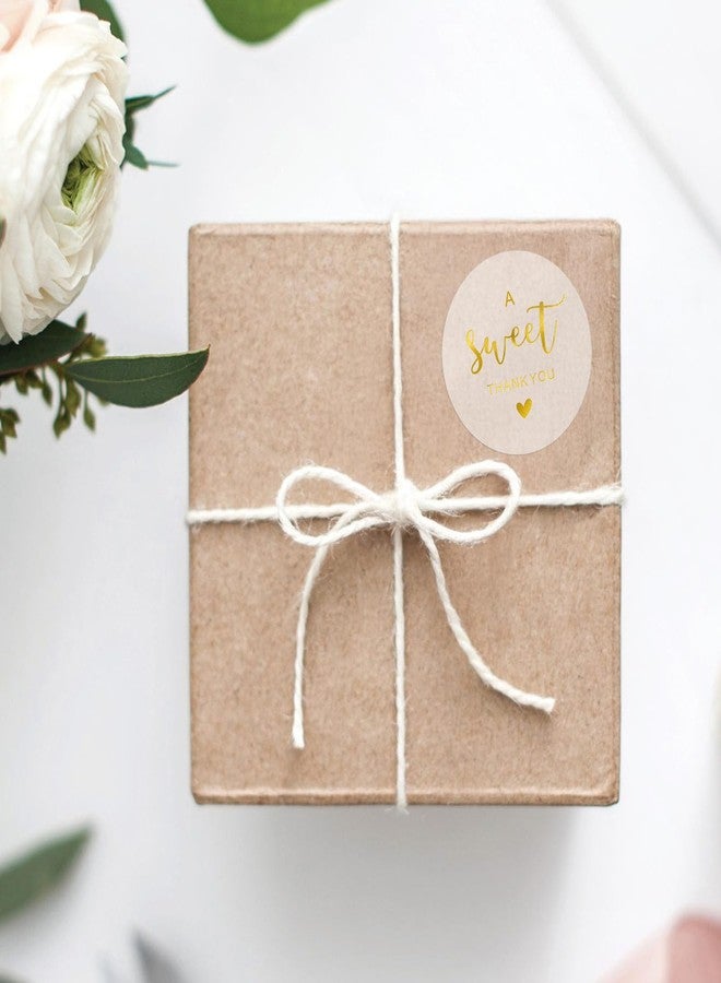 joycraft 2 Inch Sweet Thank You Stickers, 120Pcs Clear Gold Foil Envelope Seals, Party Favor Labels, Round Gift Stickers for Wedding, Birthday, Baby Shower - Image 4