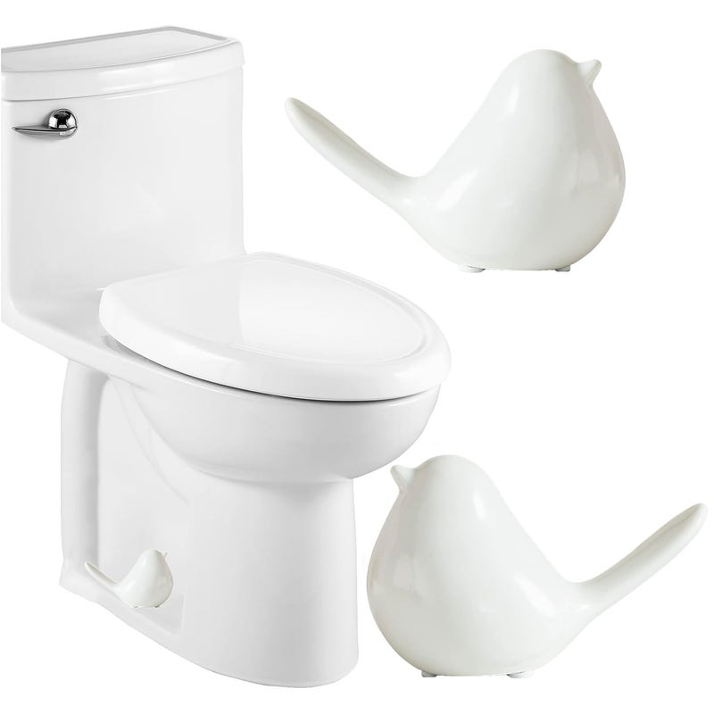 TSCVPJL Ceramic Bird Toilet Bolt Covers Decorative Toilet Bolt CapsSet of 2 Toilet Caps for Bottom of Toilet Toilet Screw Cover Caps for Bolts Bathroom Decor Acessories Easy Installation White - Image 2