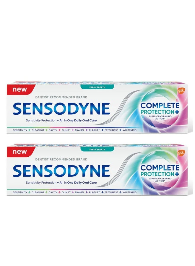 سنسوداين قطعتين من معجون أسنان حماية كاملة، 75 مل 75ملليلتر - Image 1