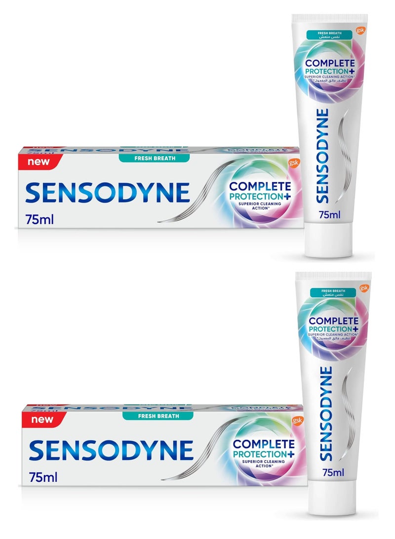سنسوداين قطعتين من معجون أسنان حماية كاملة، 75 مل 75ملليلتر - Image 2