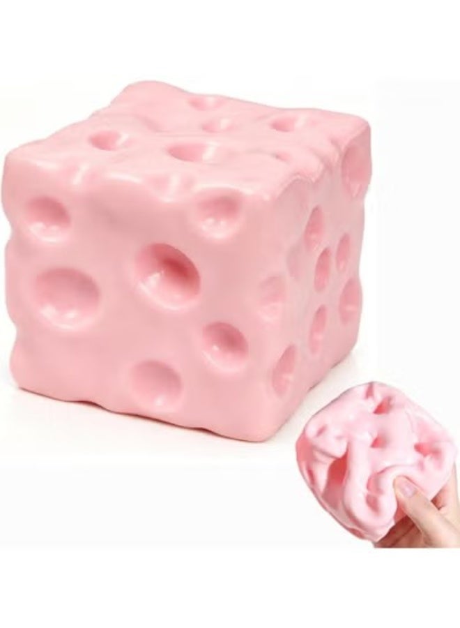 اترجسز Pink Squeeze Cheese Squishy, Soft Novelty Slow Rising Sensory Cheese Stress (Yellow) (Pink-1pcs) - Image 1