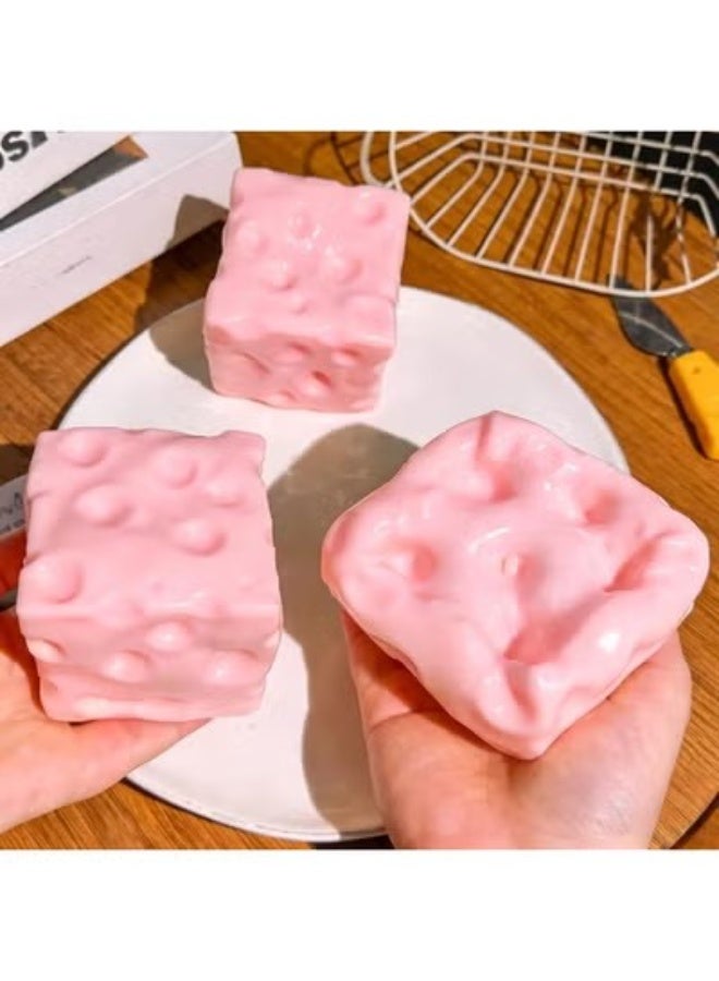 اترجسز Pink Squeeze Cheese Squishy, Soft Novelty Slow Rising Sensory Cheese Stress (Yellow) (Pink-1pcs) - Image 4