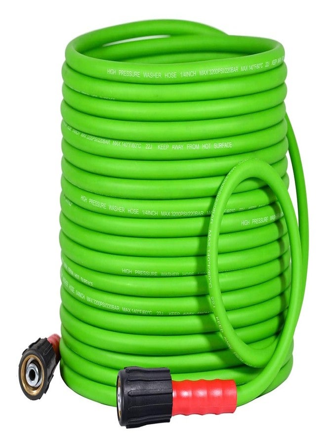YAMATIC Super Flexible Pressure Washer Hose 50FT 1/4", Kink Resistant Power Washer Hose Replacement for Flexzilla Uberflex Ryobi Troy Bilt Leak-Free M22 Fittings, 3200 PSI, Green - Image 1