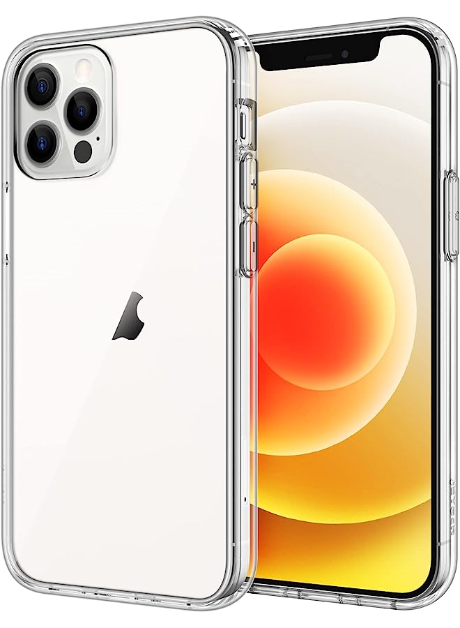 جي تيك حالة iPhone 12/12 PRO 6.1 بوصة ، وغطاء الهواتف غير الصفراء غير الصخور ، ومكافحة الخدش مرة أخرى (واضح) - Image 1